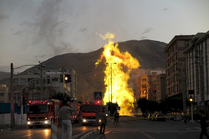 آتش‌سوزی خط لوله انتقال گاز در منطقه شهران