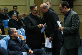 علی طیب نیا - وزیر اقتصاد و دارایی - در ضیافت افطار روحانی با فعالان اقتصادی