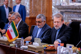 دیدار علی لاریجانی با سلیم الجبوری رئیس مجلس عراق