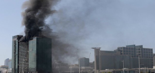 آتش سوزی برج در دوبی