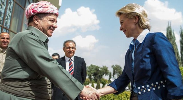 اورسلا فون درلاین"، وزیر دفاع آلمان و مسعود بارزانی