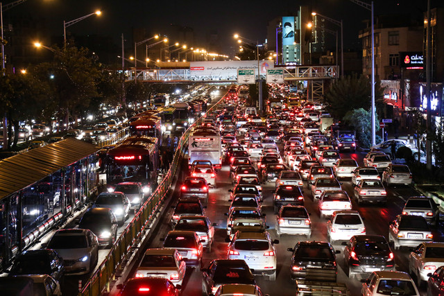 ترافیک امشب تهران پس از بارش باران
