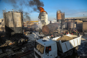 آتش سوزی در کارخانه میعانات نفتی در قم