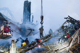 پلاسکو ۲۴ ساعت بعد آتش سوزی 