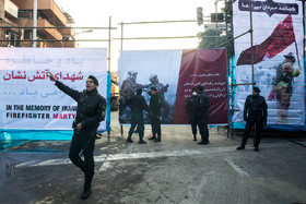 تلاش نیروهای امنیتی در حاشیه پنجمین روز حادثه پلاسکو