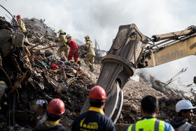 تلاش نیروهای امدادی در پنجمین روز حادثه پلاسکو