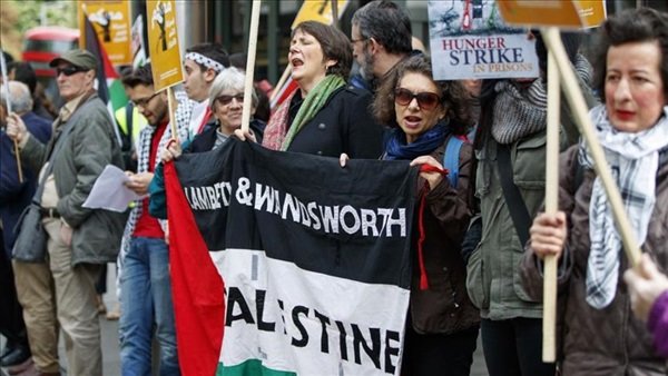 تظاهرات مقابل سفارت اسرائیل در لندن