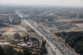 تصاویر هوایی از وضعیت ترافیکی جاده‌ها