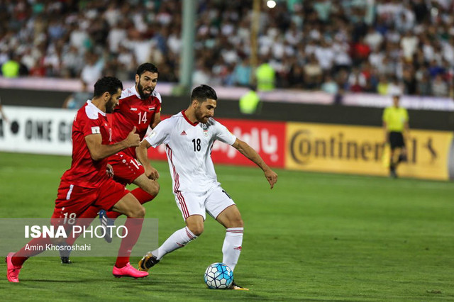 تیم‌های ملی فوتبال ایران و سوریه در آخرین دیدار خود در مرحله انتخابی جام جهانی ۲۰۱۸ 
