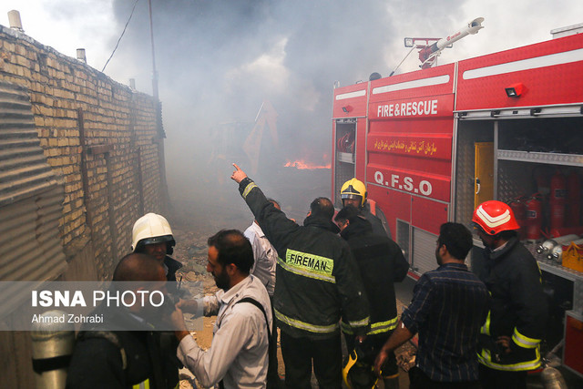 آتش سوزی در سوله 1000 متری در شورآباد