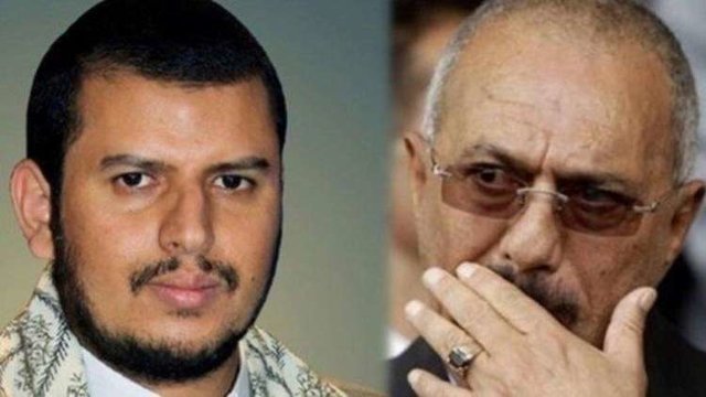 تماس تلفنی علی عبدالله صالح و عبدالملک الحوثی علی عبدالله صالح و عبدالملک الحوثی