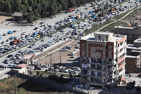 نمای هوایی از شهر زلزله زده سر پل‌ ذهاب - کرمانشاه