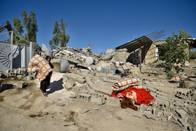 خسارات زلزله در روستای اطراف شهرستان ثلاث باباجانی - کرمانشاه