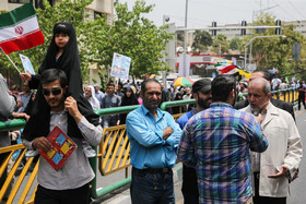 سردار احمدی مقدم در راهپیمایی روز قدس - تهران