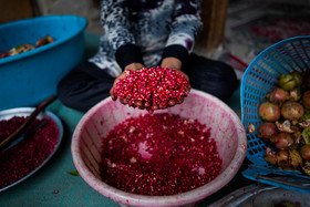 پخت ترشی انار در روستای بالاجاده - گرگان