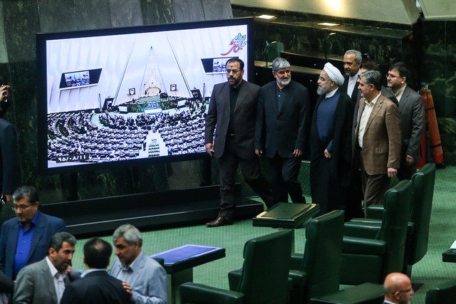 روحانی وارد مجلس شد روحانی وارد مجلس شد