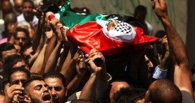 شهادت یک فلسطینی به ضرب گلوله نظامیان صهیونیست در رام الله