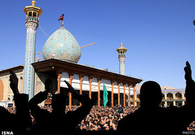 سومين حرم اهل‌بيت(ع) غرق در ماتم و عزا‌