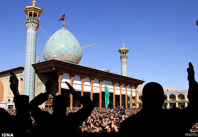 سومين حرم اهل‌بيت(ع) غرق در ماتم و عزا‌