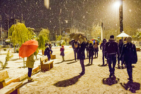  بارش برف پاییزی در ساری