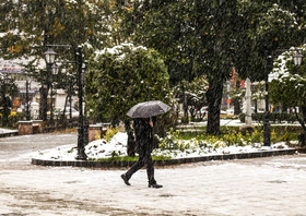  بارش برف پاییزی در ساری