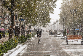  بارش برف پاییزی در ساری