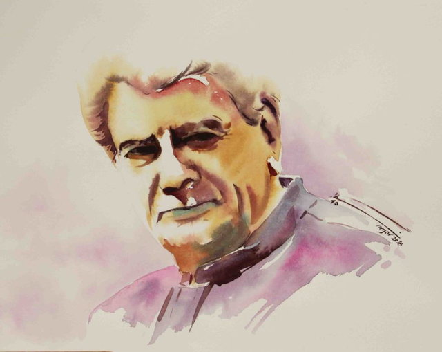 چهره بنام‌های موسیقی روی بوم آبرنگ