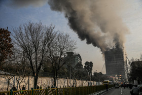 آتش سوزی در ساختمان پلاسکو در تقاطع خیابان جمهوری اسلامی و فردوسی   