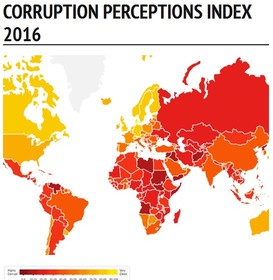 انتشار فهرست فاسدترین کشورهای جهان در سال ۲۰۱۶