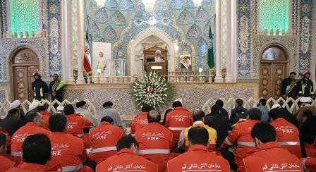 آئین بزرگداشت شهیدان آتش نشان و شهدای بحرین همزمان در قم برگزار شد