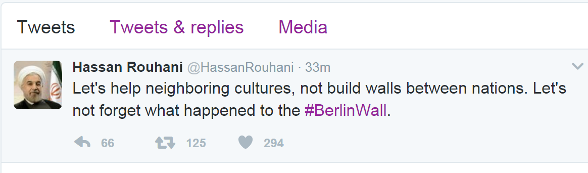 واکنش توییتری روحانی به تصمیمات اخیر ترامپ + تصویر