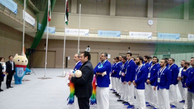 اهتزاز پرچم ایران در محل برگزاری بازی‌های آسیایی زمستانی