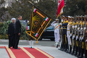 مراسم استقبال رسمی حسن روحانی از رییس جمهور آذربایجان