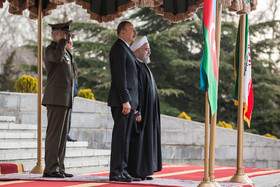 مراسم استقبال رسمی حسن روحانی از رییس جمهور آذربایجان