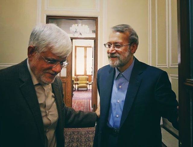 عکس: آرشیو تماس تلفنی عارف با لاریجانی در پی ابتلای وی به کرونا