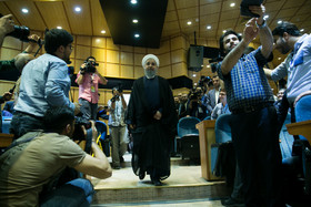 نشست خبری حسن روحانی در چهارمین روز ثبت نام انتخابات دوازدهمین دوره ریاست جمهوری