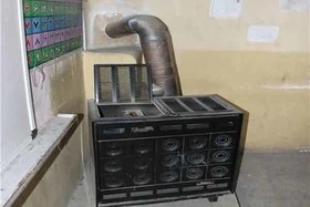 بخاری نفتی سیستم گرمایشی 1958 کلاس درس در استان کرمان