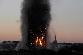 احتمال کشته و مفقود شدن ۶۵ تن در حادثه آتش‌سوزی برج "گرنفل"