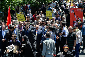 حضور مسعود سلطانی فر وزیر ورزش و جوانان در راهپیمایی روز قدس تهران