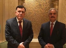 توافق خلیفه حفتر و فایز السراج برای برقراری آتش‌بس در لیبی