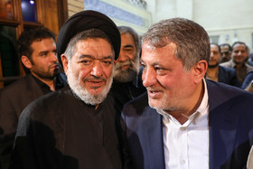 محسن هاشمی در مراسم ختم مادر علی اکبر محتشمی پور