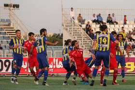 دیدار فوتبال بین تیم‌های گسترش فولاد و سپید رود رشت 