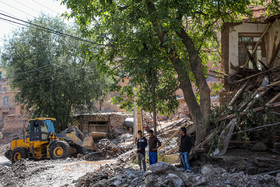 خسارات سیل در روستای ژرف‎