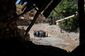 خسارات سیل در روستای ژرف‎