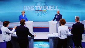 جدی شدن کارزار انتخاباتی آلمان با برگزاری مناظره تلویزیونی مرکل و شولتس