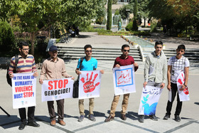 تجمع دانشجویان دانشگاه علوم پزشکی و دانشگاه فردوسی مشهد در حمایت از مسلمانان میانمار‎