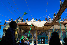 برپایی چادر عزاداری محرم در روستای ده زیار - کرمان