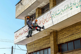 مانور امداد و نجات آتش نشانانی در اراک