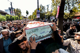 تشییع پیکر شهید گمنام هشت سال دفاع مقدس در لنگرود استان گیلان