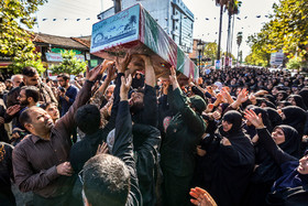 تشییع پیکر شهید گمنام هشت سال دفاع مقدس در لنگرود استان گیلان